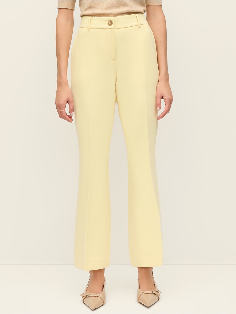Ann Taylor The Jayne Butter Yellow Cropped Dress Pants - Curvy fit NWT
